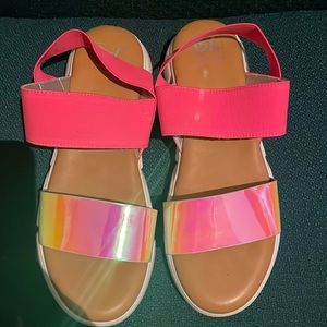 Pink and metallic sandals, never worn